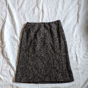 Jil Sander Brown A-line business core cashmere wool skirt, silk lined, size 36